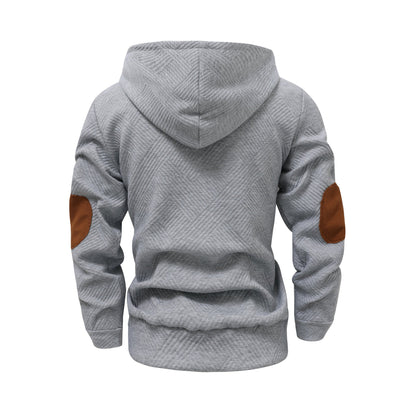Herren Kapuzenpullover Modern mit Struktur und Knöpfen