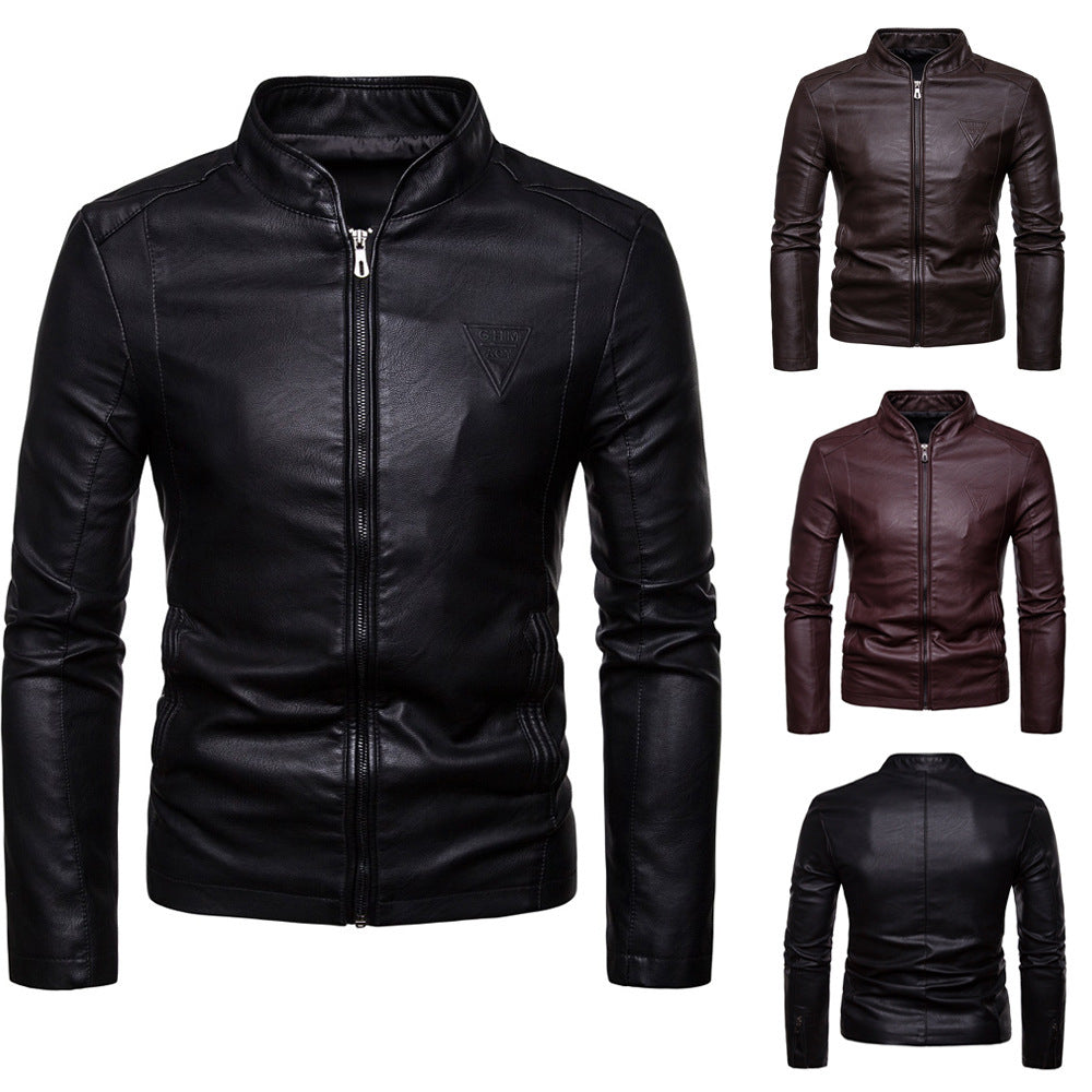 Lederjacke Herren Modern Slim Cut Schwarz - BerlinGlamour