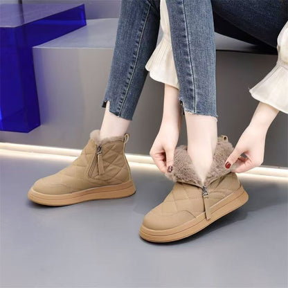 Damen Winterstiefel Kuschelig Warm mit Fellkragen