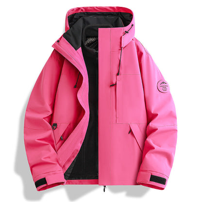 Herren Outdoorjacke Wasserdicht Verstellbares Kapuzen Design