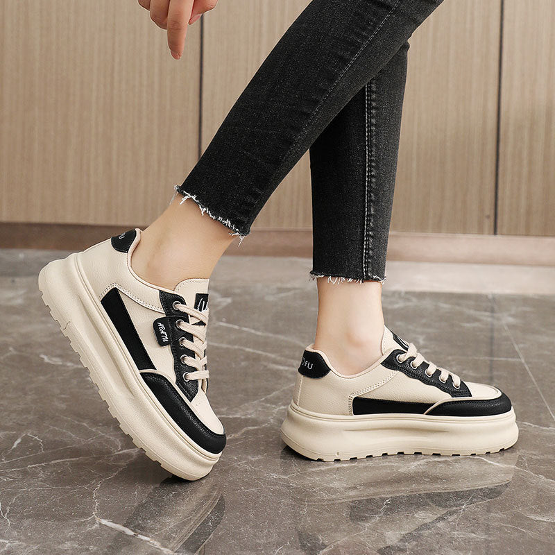 Damen Plateau Sneaker Sportlich Hochwertig Komfortabel
