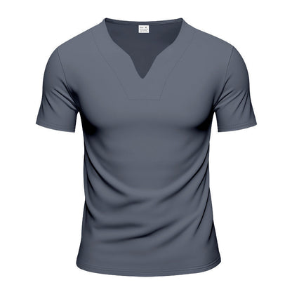 Herren T-Shirt Sportlich V-Ausschnitt Atmungsaktiv