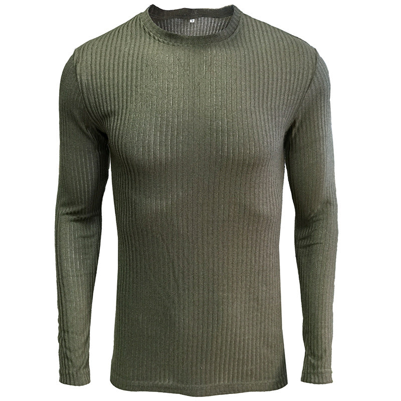 Herren Langarmshirt Rippstrick Rundhals Modern Berlin Style