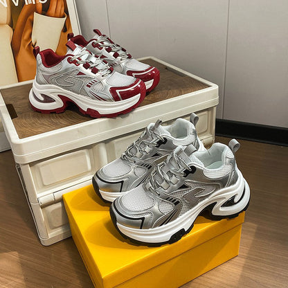 Damen Sneaker Sportlich Chunky Reflektierend Komfortabel