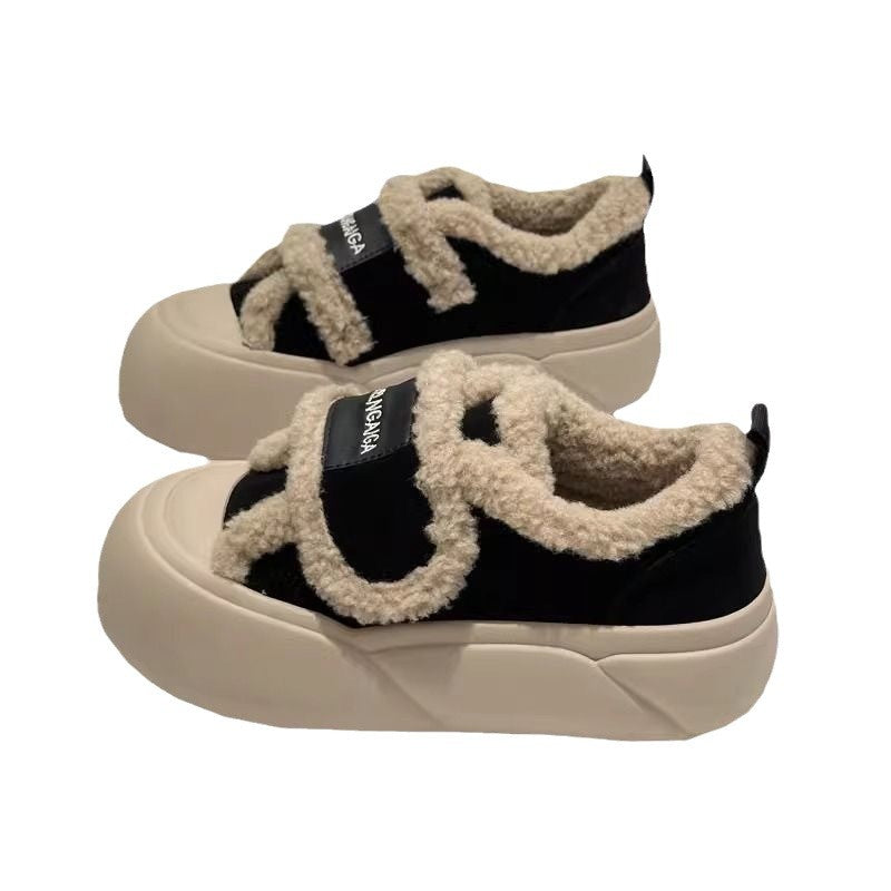 Damen Sneaker Fleecegefüttert Sportlich Rutschfest