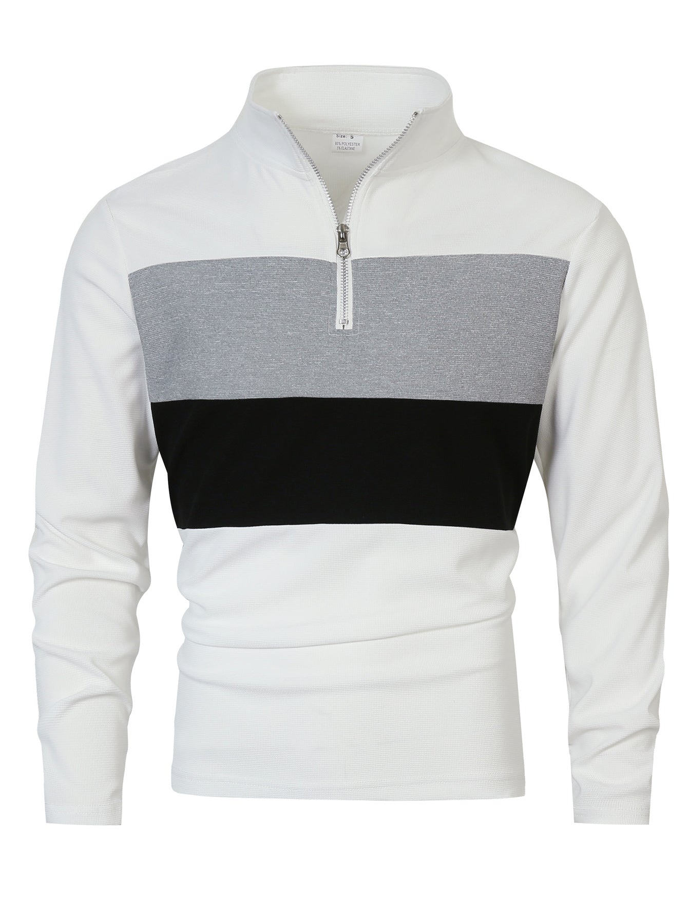 Herren Pullover Reißverschluss Farbblock Modern