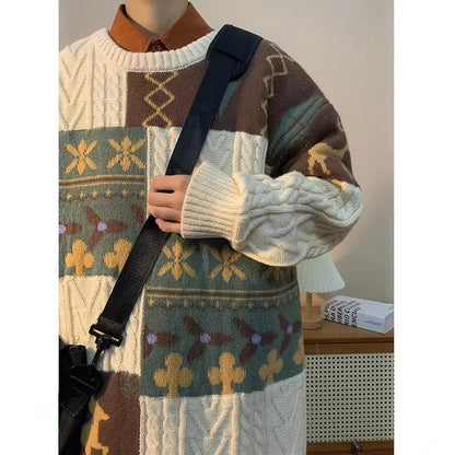 Grobstrickpullover Damen Gemustert Trendig Modern