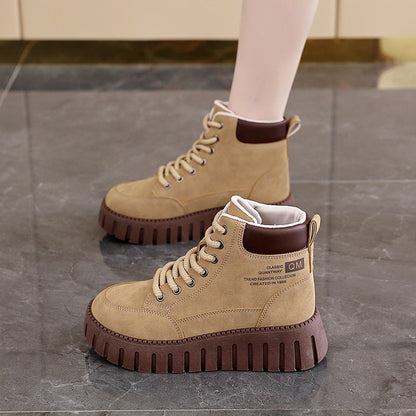 Damen Sneaker High-Top Dicksohle Trendy Schuhe Frauen