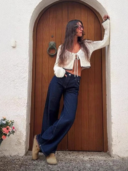 Damen High-Waist Jeans Hose mit Weitem Bein und Modernem Schnitt - BerlinGlamour