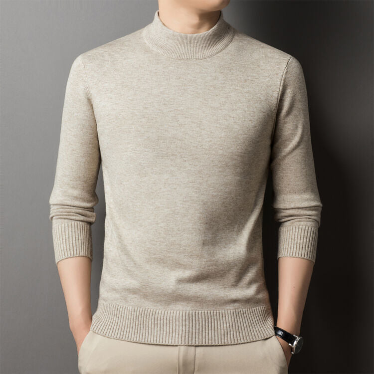 Herren Pullover Eleganter Rollkragen Schwarzer Style