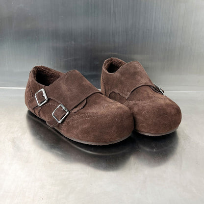 Damen Mokassins Weich Wildleder Schnallenverschluss Modern