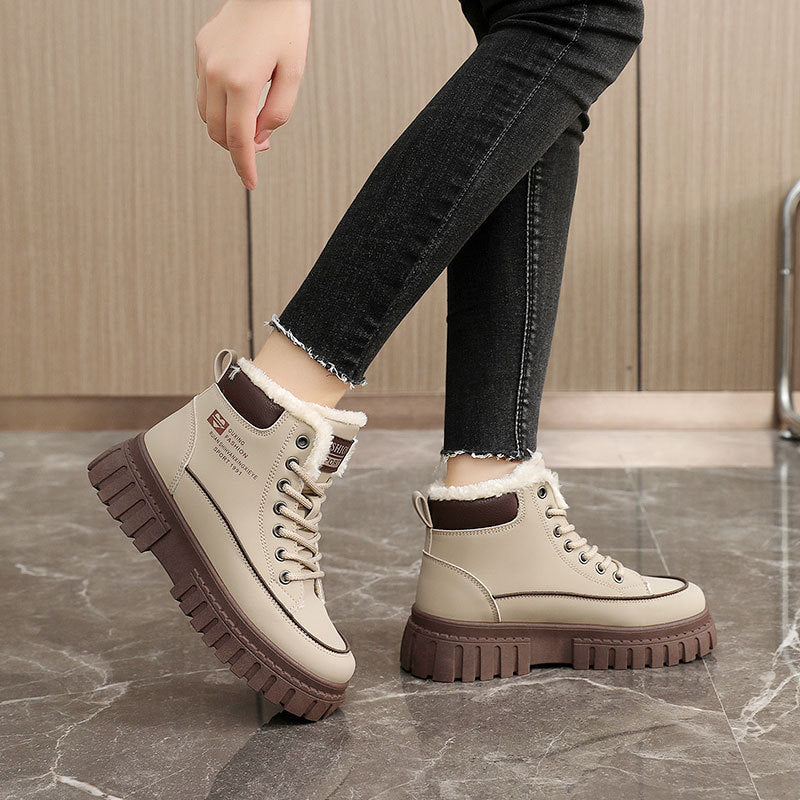 Damen Winterstiefel High-Top Kuschelig Warm mit Profilsohle
