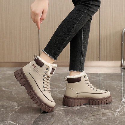 Damen Winterstiefel High-Top Kuschelig Warm mit Profilsohle