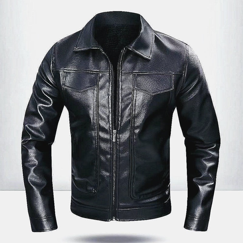 Lederjacke Herren Schwarz Modern Glamour