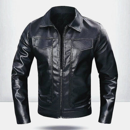 Lederjacke Herren Schwarz Modern Glamour