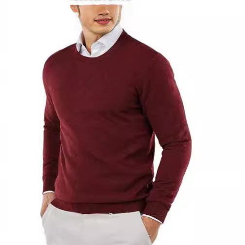 Herren Pullover Rundhals Feine Baumwolle Eleganter Style