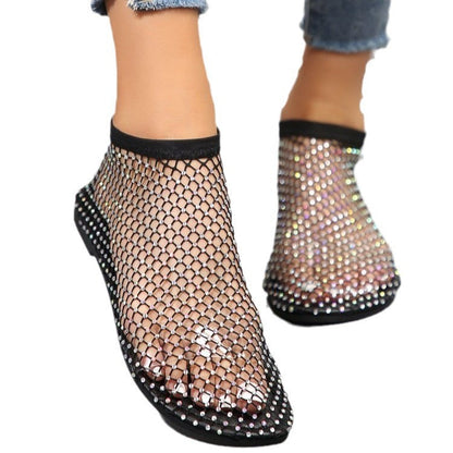 Glitzernde Damen Sandalen mit Strasssteinen Offene Zehen
