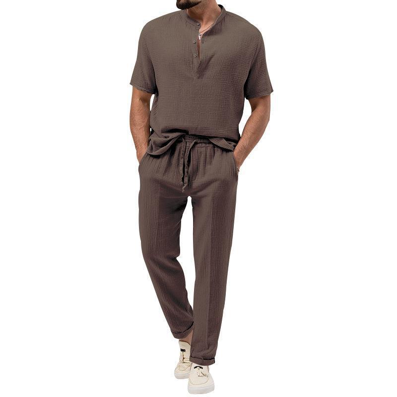 Herren Lounge-Set Bequem Elastisch Mit Knöpfen