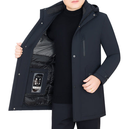 Wasserfeste Herrenjacke mit Kapuze und Thermofutter
