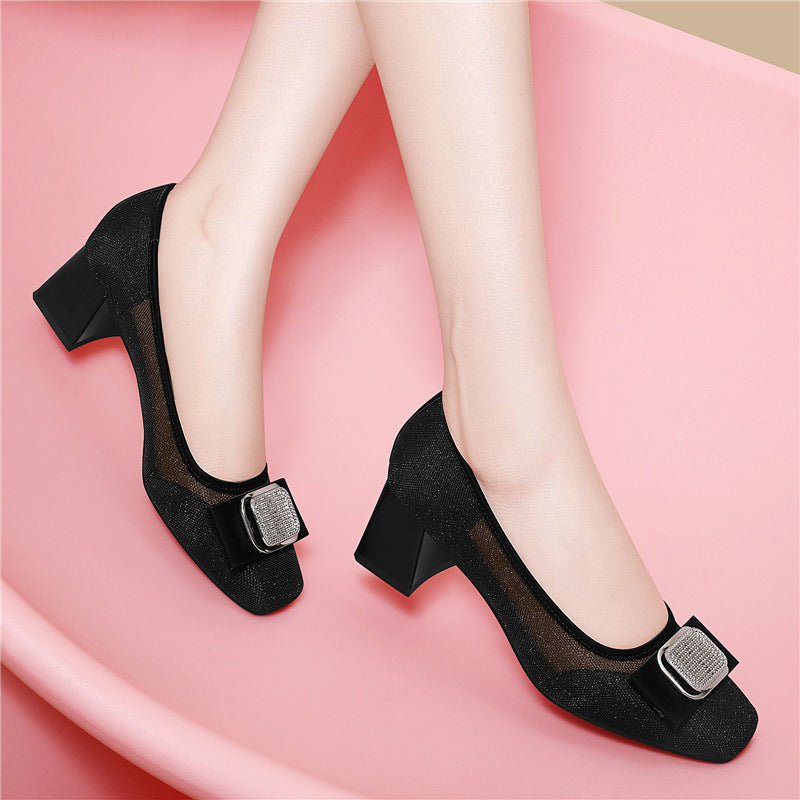 Elegante Damen Ballerinas mit Schmuckdetail Schwarz - BerlinGlamour