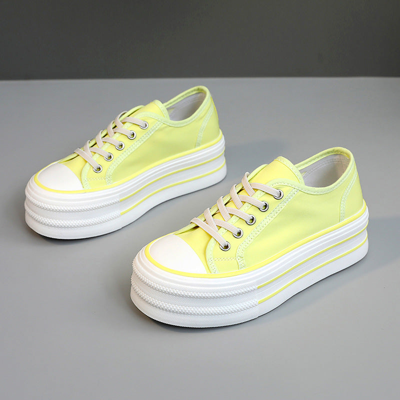 Damen Plateau Sneaker Plüsch atmungsaktiv bequem
