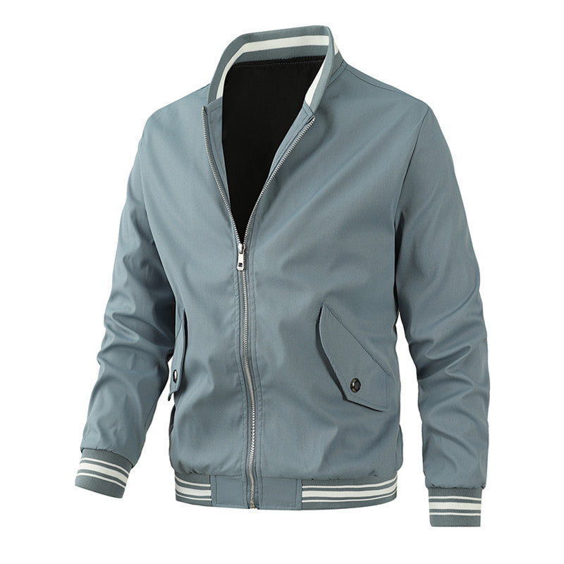 Herren Freizeitjacke Moderner Kragen Stylish Schwarz