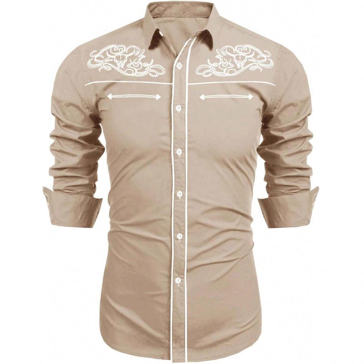 Elegantes Herren Hemd mit Stickerei Modern