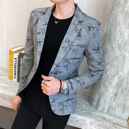 Herren Blazer Elegant Modern mit Schlitz und Knöpfen