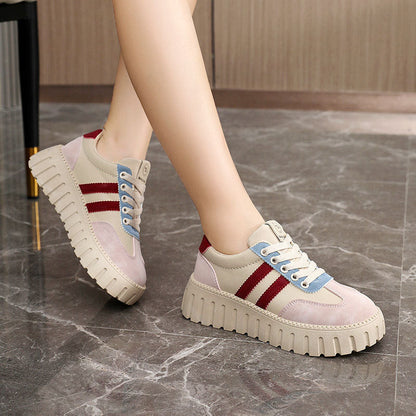 Damen Plateau Sneaker Hoch mit atmungsaktiver Oberfläche und modischer Sohle