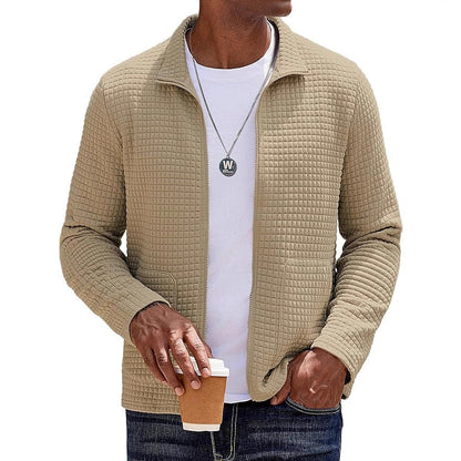 Herren Sweatjacke Strukturiert Hochkragen Funktionsjacke
