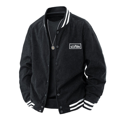 Herren Cordjacke Lässig Elastisch Mit Kontrast