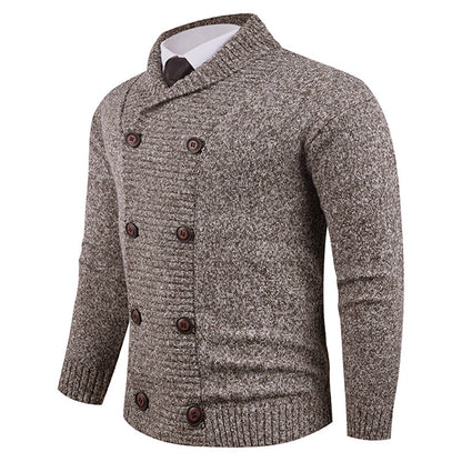 Herren Strickjacke Modern mit Doppelknopfleiste Feinripp