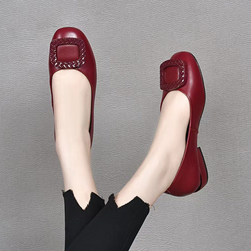 Damen Ballerinas Klassisch Schnallen Design Schuhe - BerlinGlamour