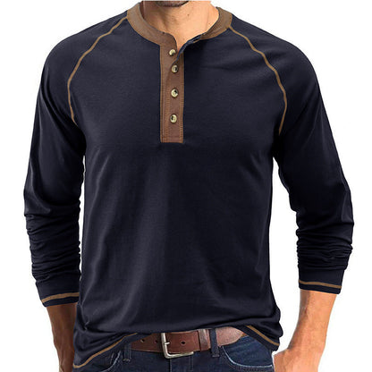 Herren Langarmshirt Mit Kontrastdetails Modern
