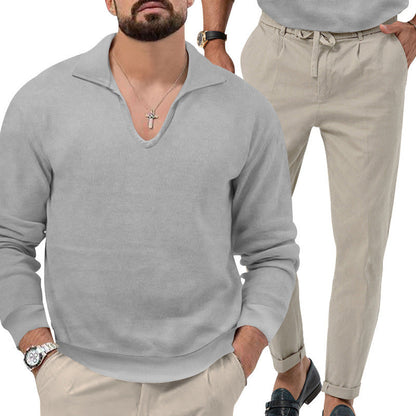 Herren Pullover V-Ausschnitt mit eleganten Hosen
