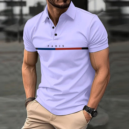 Herren Polohemd Modern Grafik Design Berlin Style