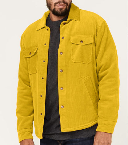 Herren Cordjacke Modern Mit Taschen Braun Schwarz