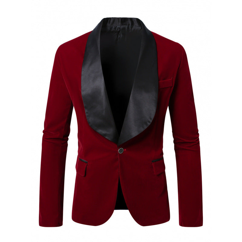 Herren Blazer Smoking Anzug Modern Satin Revers