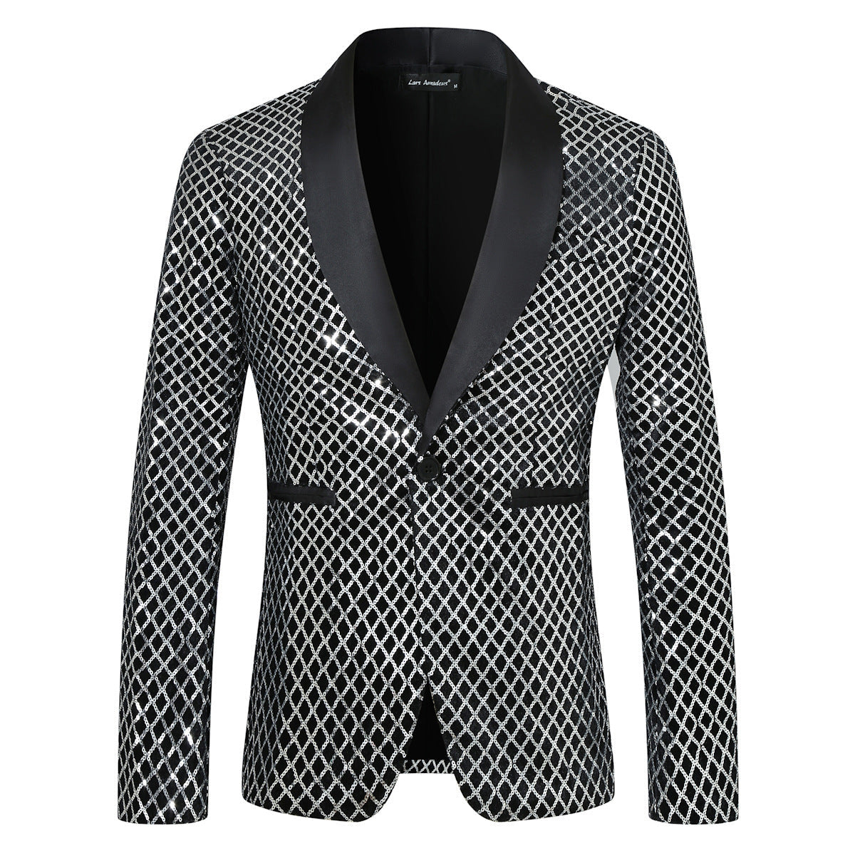 Herren Blazer Pailletten Luxus Anzug Jackett Elegant
