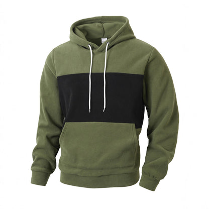 Herren Kapuzenpullover Fleece mit Farbstreifen Modern Sportlich