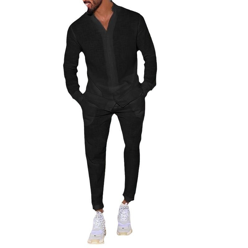 Herren Leinenanzug Bequem Sommer Modern