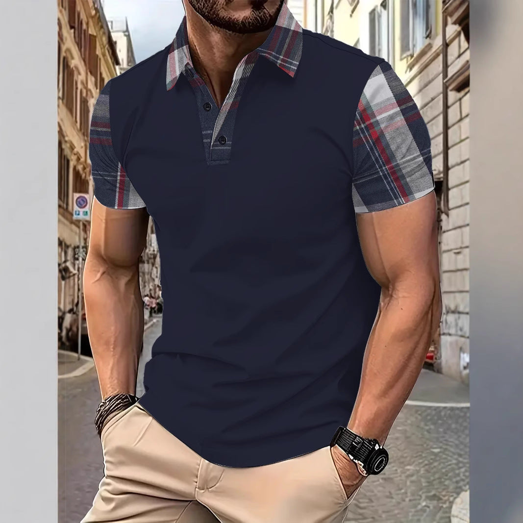 Herren Polo-Shirt Karierter Kragen Modern Slimfit - BerlinGlamour