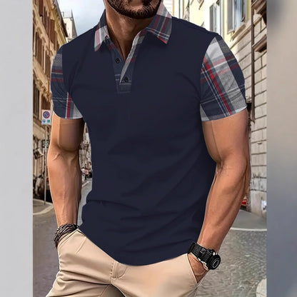 Herren Polo-Shirt Karierter Kragen Modern Slimfit - BerlinGlamour