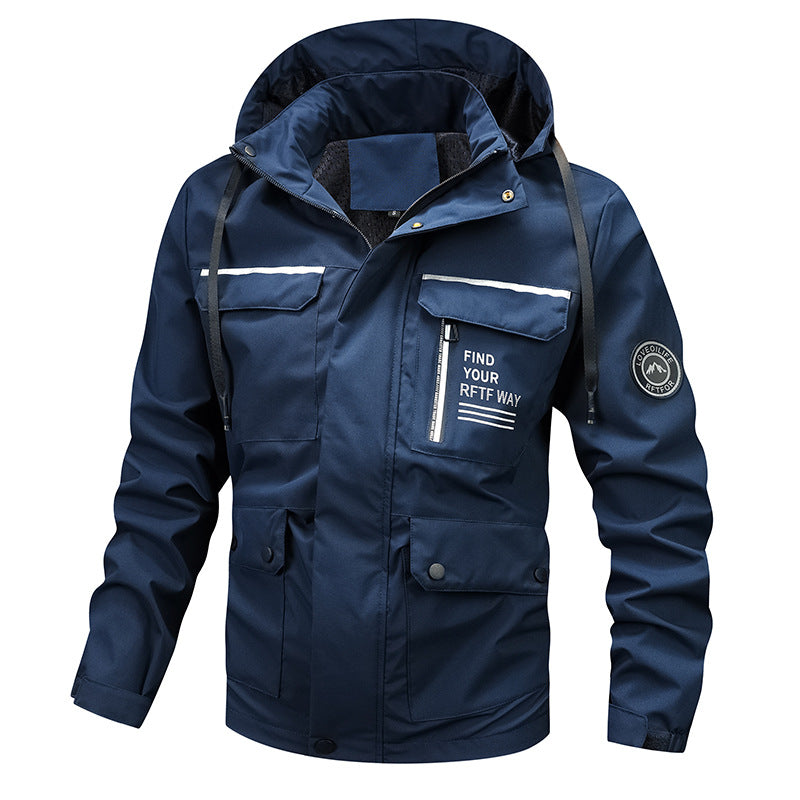Herren Outdoor-Jacke Funktionsjacke Wasserabweisend Reflektierend