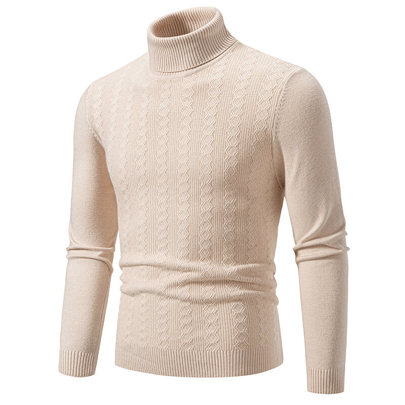 Herren Pullover Rollkragen Struktur Design Modern