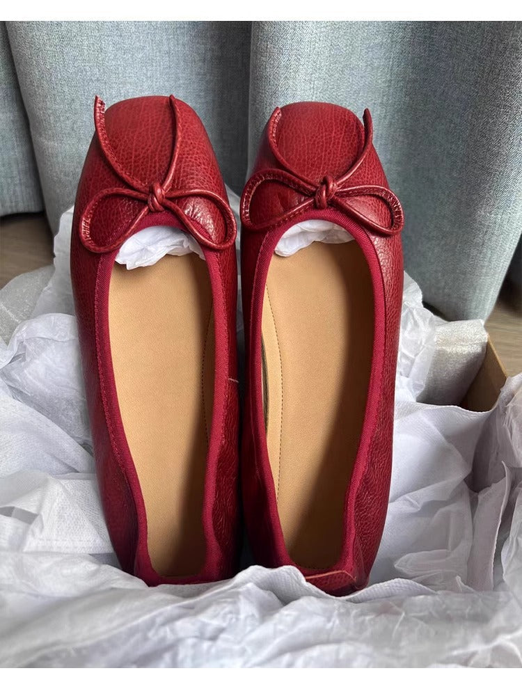Damen Ballerinas Elegante Schleifen Detail Hochwertig