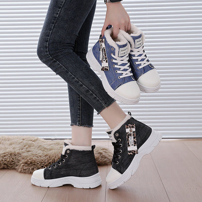 Damen Sneaker Hoch Warm Innenfutter Robust