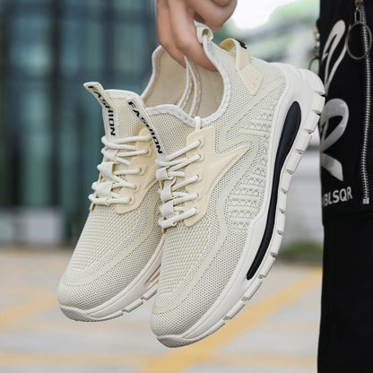 Damen Sneaker Sport Mesh Laufschuhe Weiss