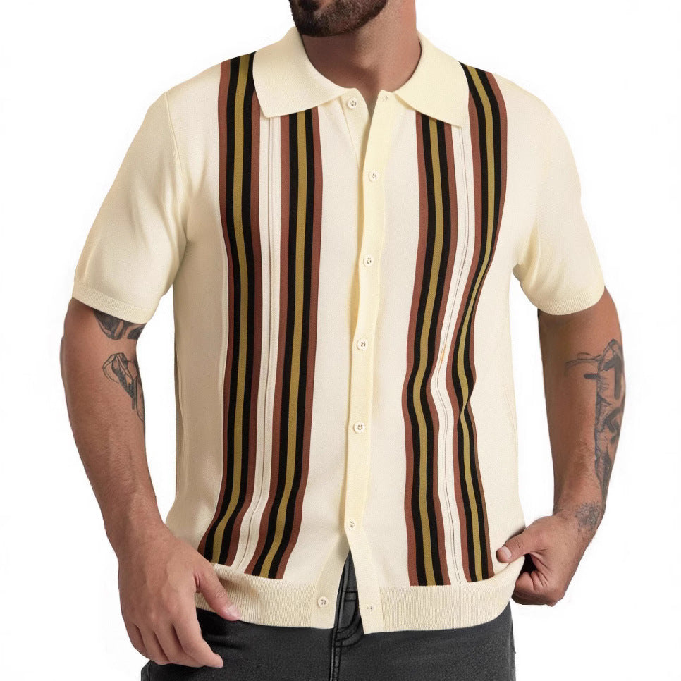 Herren Hemd Kurzarm Streifen Modern Berlin Style - BerlinGlamour
