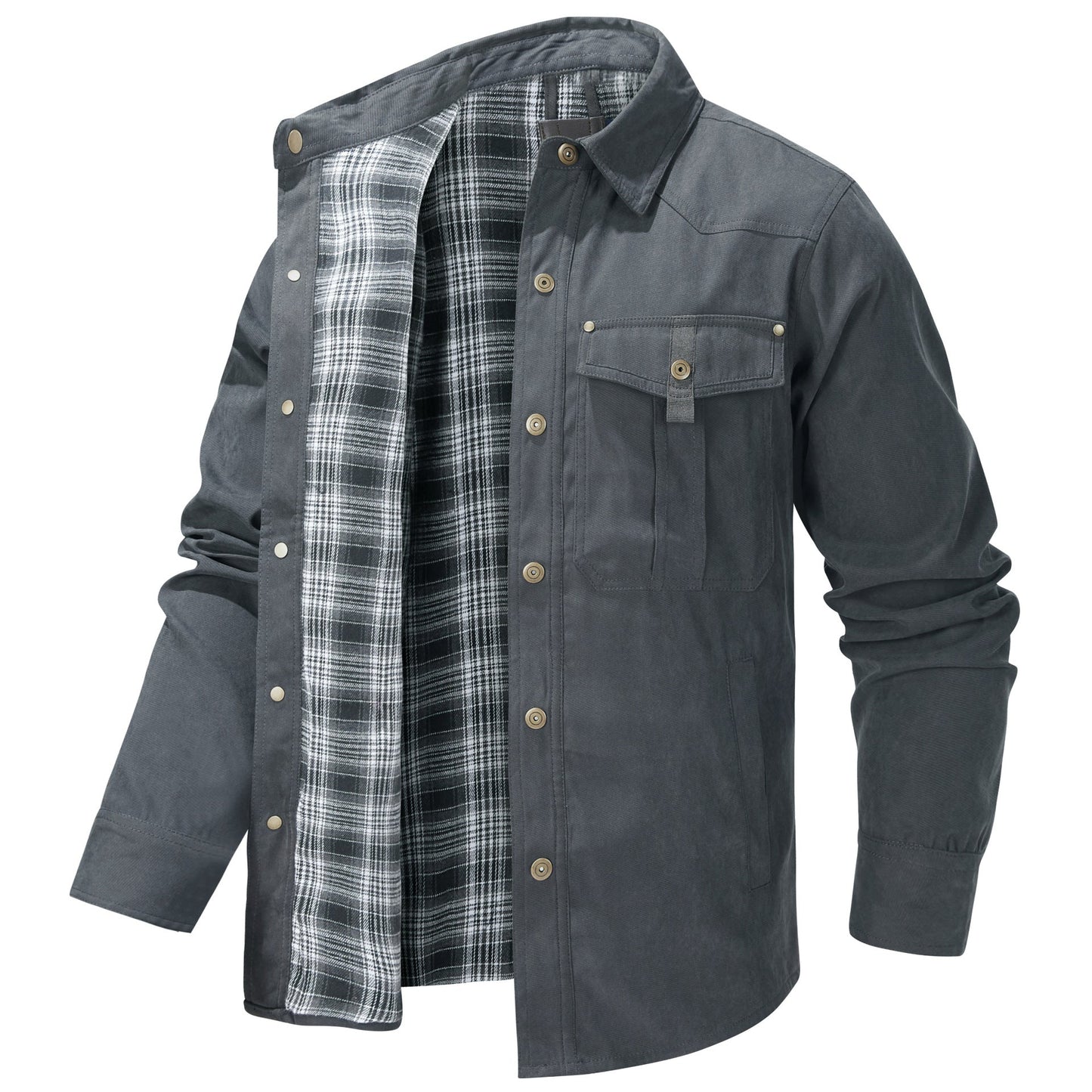 Herren Arbeitsjacke Flanell gefüttert Warm